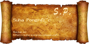 Suha Pongrác névjegykártya